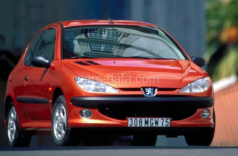 Peugeot 206 XT 1.9 D 1998 front view